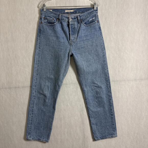 Levi's Women’s Size 29 Wedgie Straight High Waisted Blue Denim Cotton Jeans - Picture 1 of 12